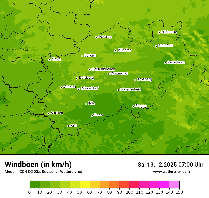 Modellkarten Windgeschwindigkeit