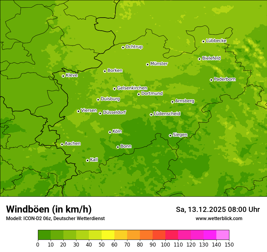 Modellkarten Windgeschwindigkeit