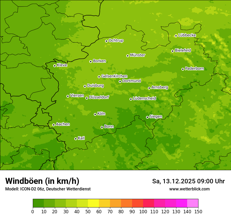 Modellkarten Windgeschwindigkeit
