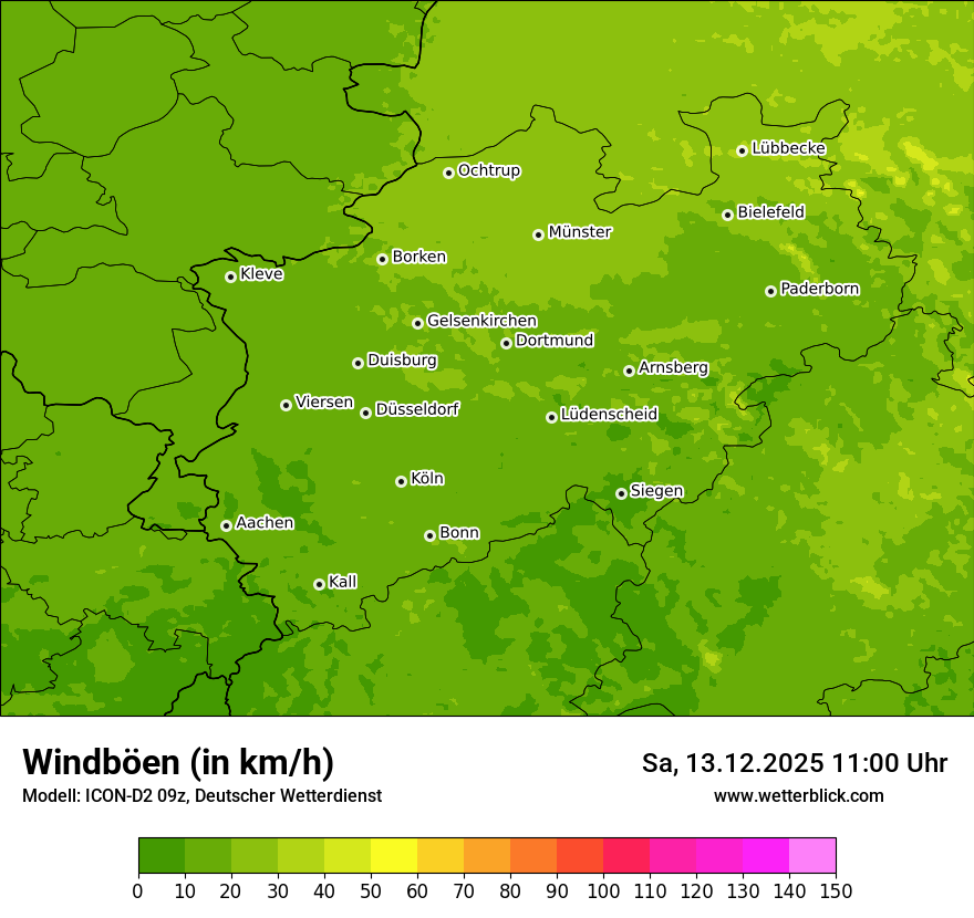 Modellkarten Windgeschwindigkeit