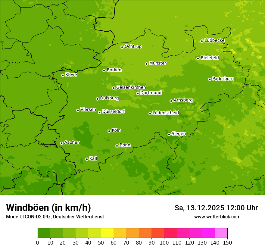 Modellkarten Windgeschwindigkeit