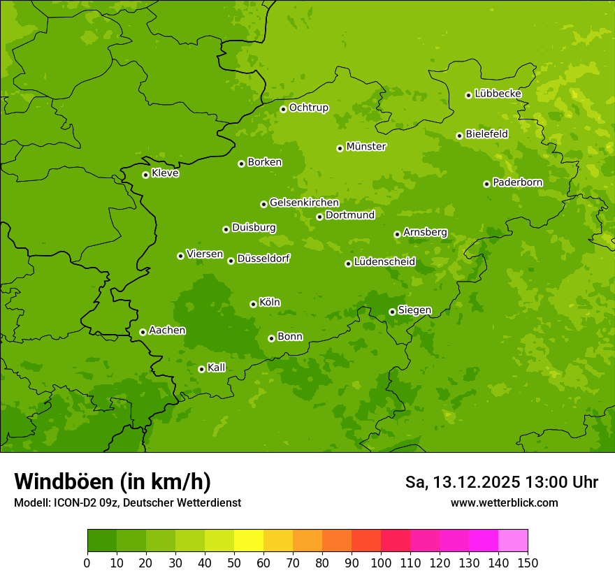 Modellkarten Windgeschwindigkeit
