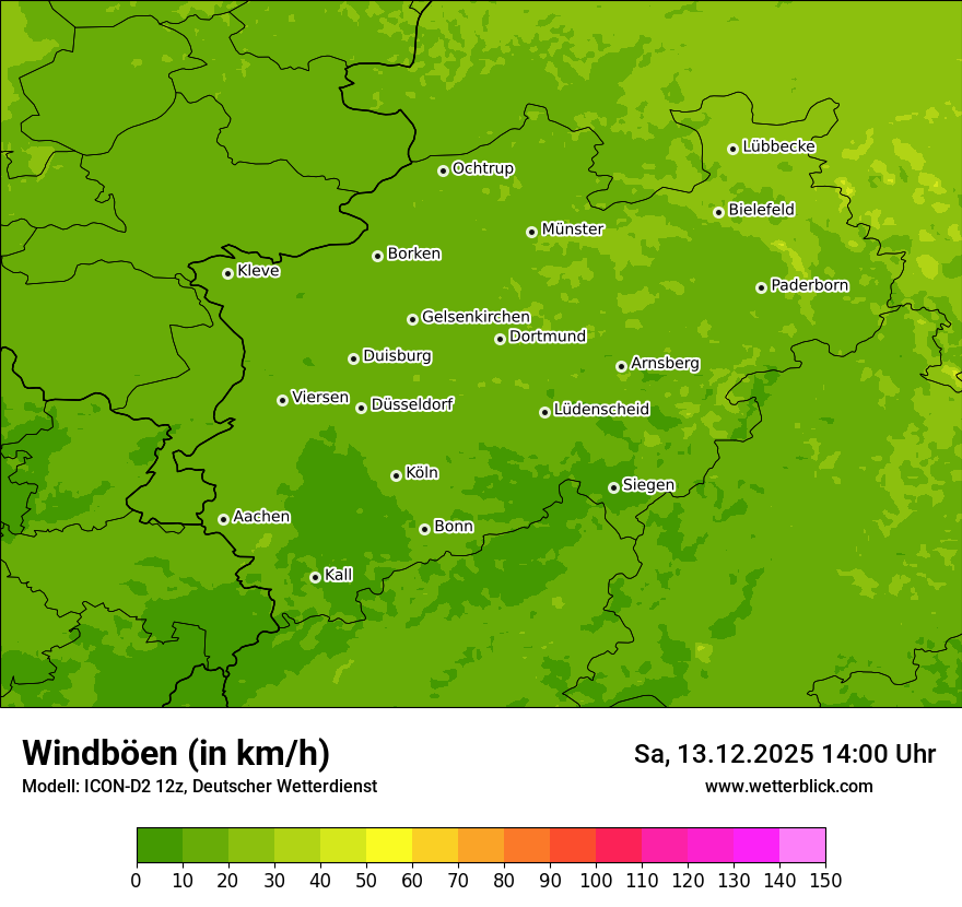 Modellkarten Windgeschwindigkeit
