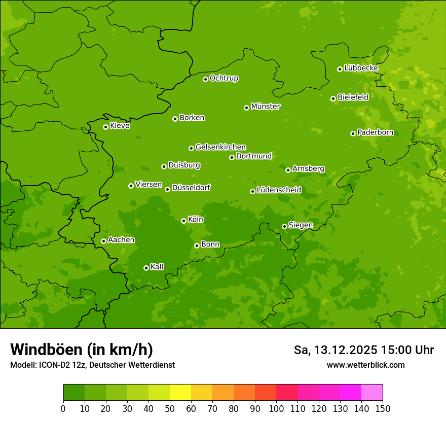 Modellkarten Windgeschwindigkeit
