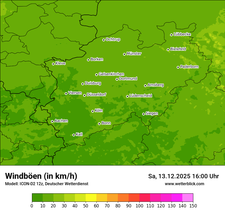 Modellkarten Windgeschwindigkeit