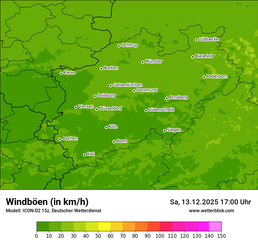 Modellkarten Windgeschwindigkeit