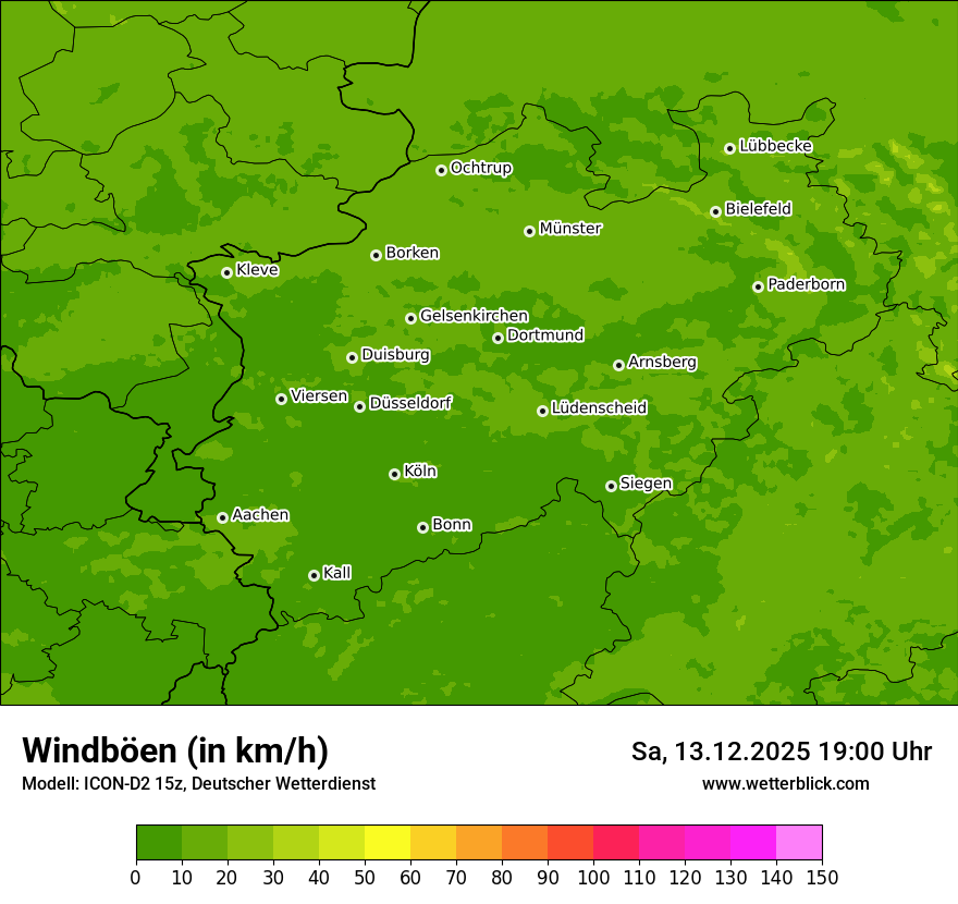 Modellkarten Windgeschwindigkeit
