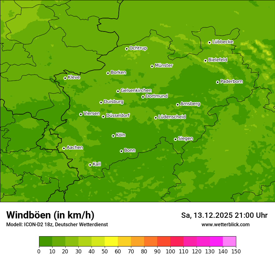 Modellkarten Windgeschwindigkeit