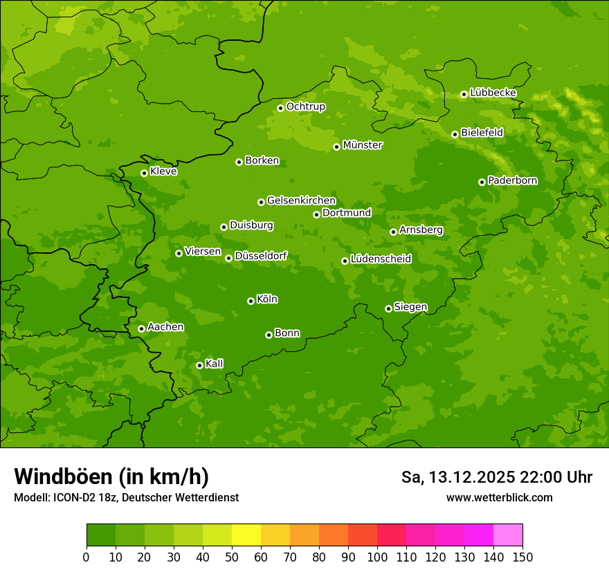 Modellkarten Windgeschwindigkeit