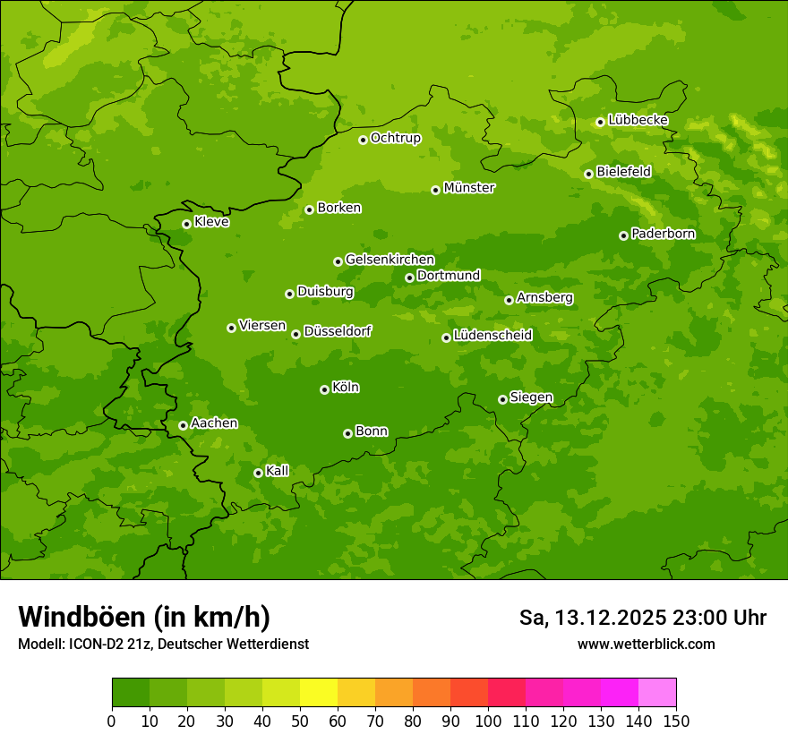 Modellkarten Windgeschwindigkeit