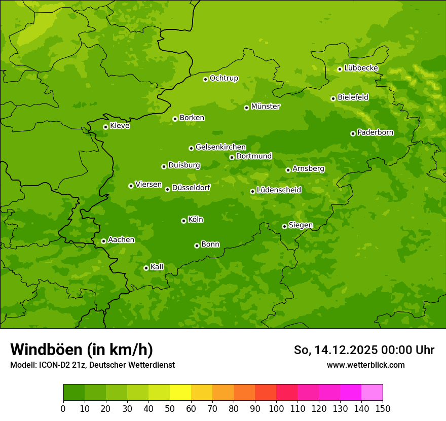 Modellkarten Windgeschwindigkeit