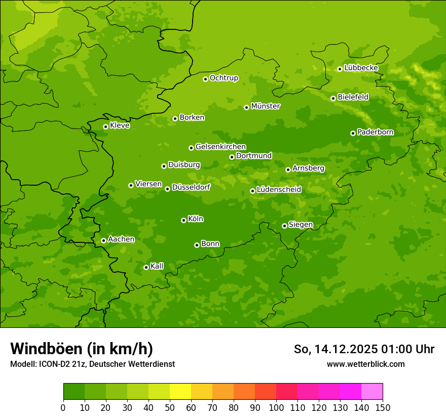 Modellkarten Windgeschwindigkeit