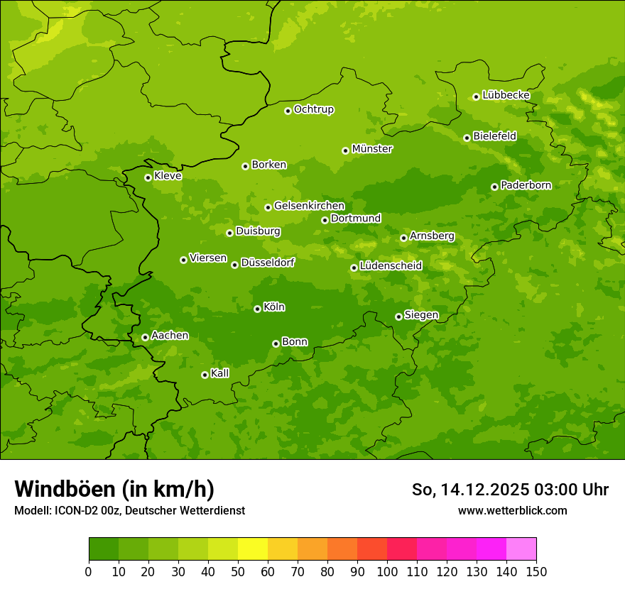 Modellkarten Windgeschwindigkeit