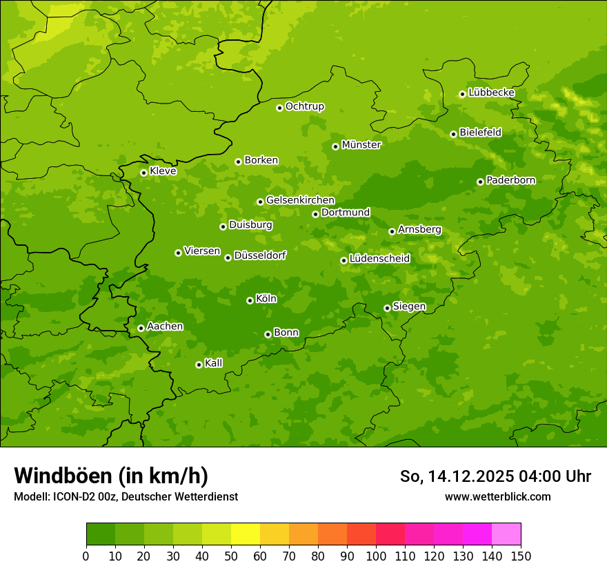 Modellkarten Windgeschwindigkeit