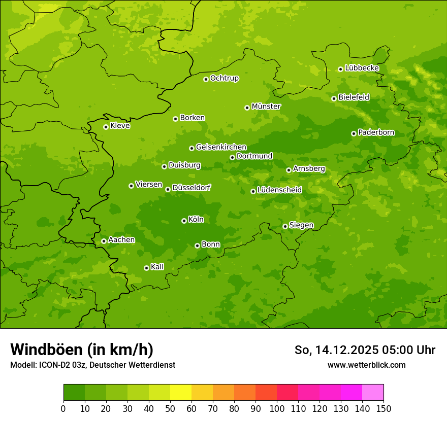 Modellkarten Windgeschwindigkeit