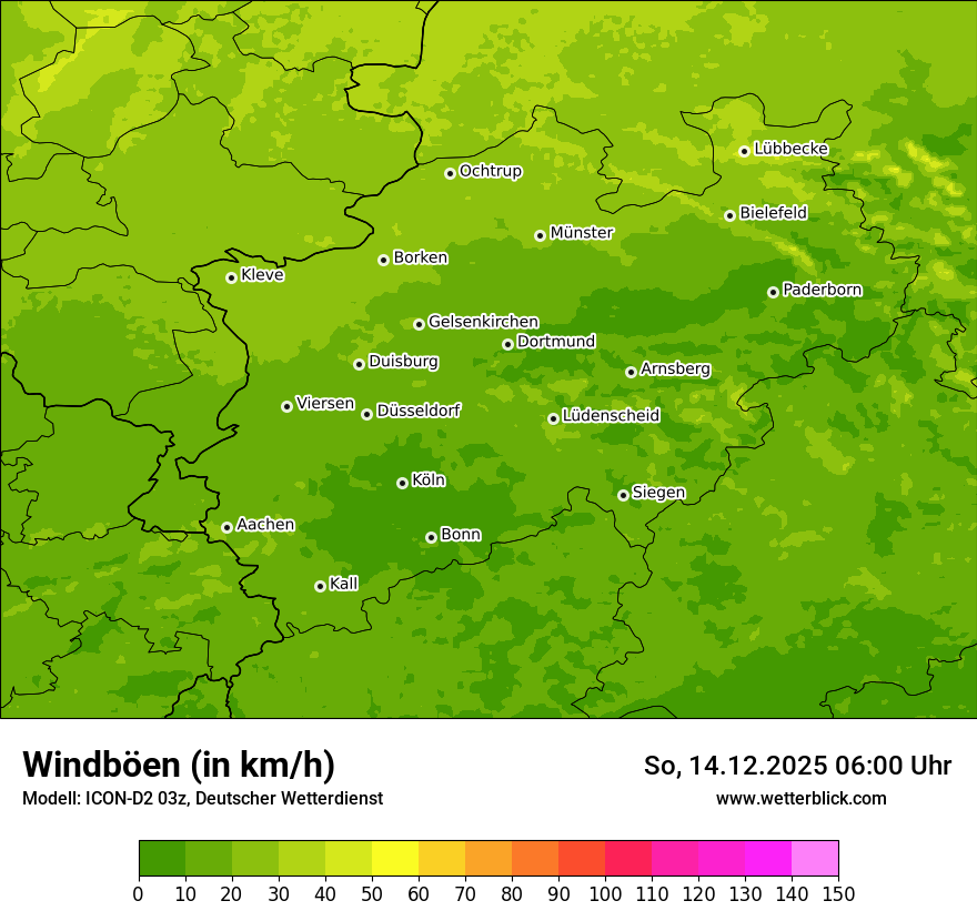 Modellkarten Windgeschwindigkeit