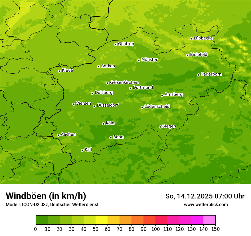 Modellkarten Windgeschwindigkeit