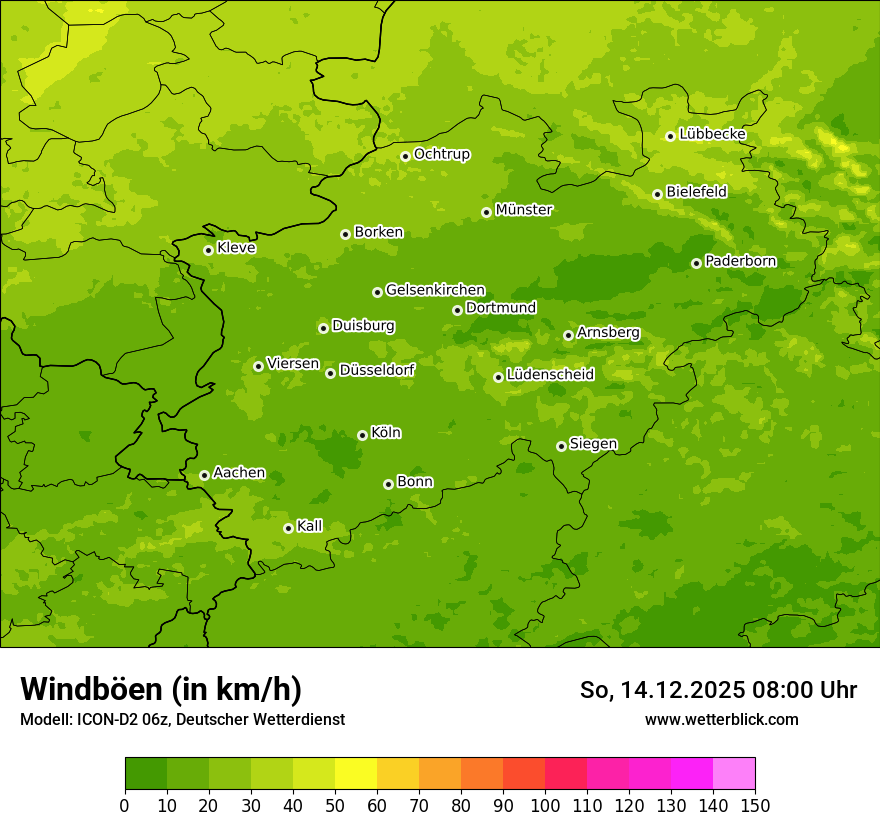 Modellkarten Windgeschwindigkeit