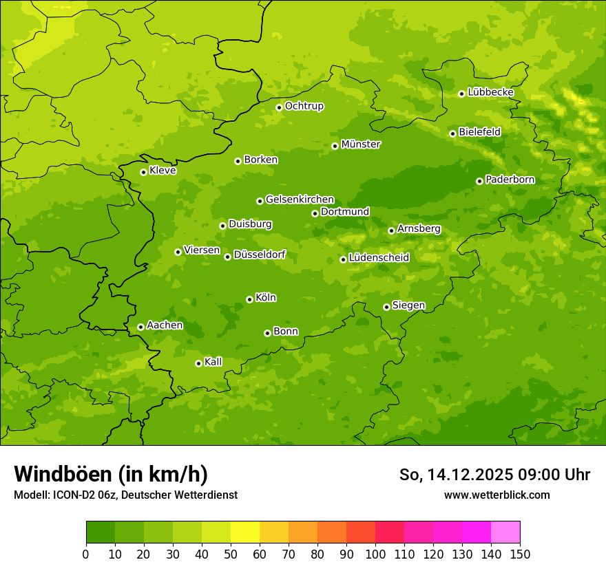 Modellkarten Windgeschwindigkeit