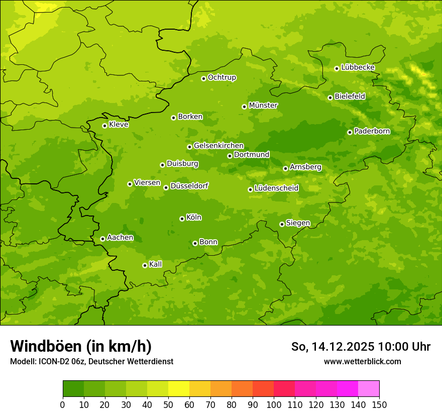 Modellkarten Windgeschwindigkeit
