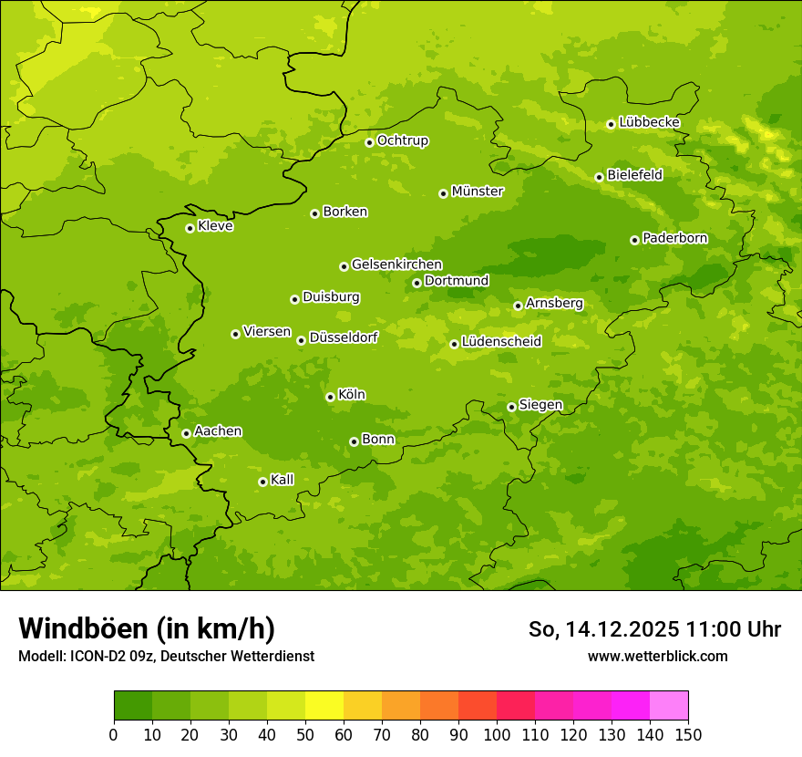 Modellkarten Windgeschwindigkeit
