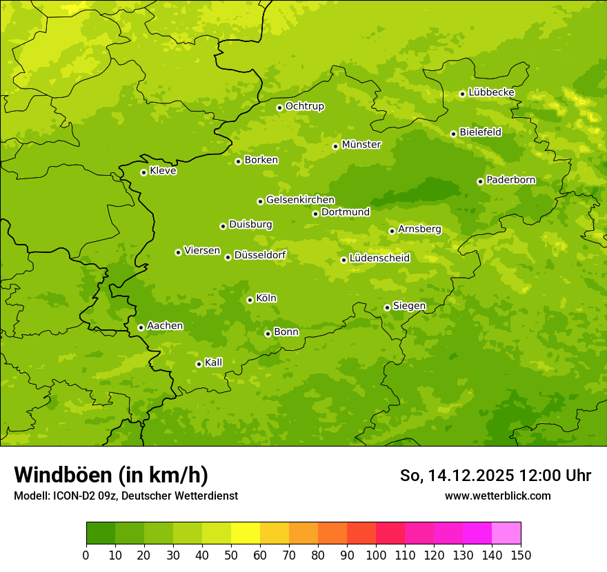 Modellkarten Windgeschwindigkeit
