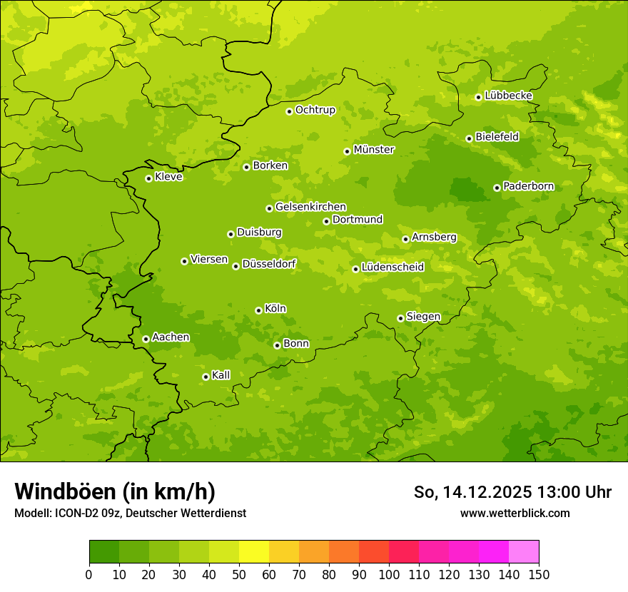 Modellkarten Windgeschwindigkeit