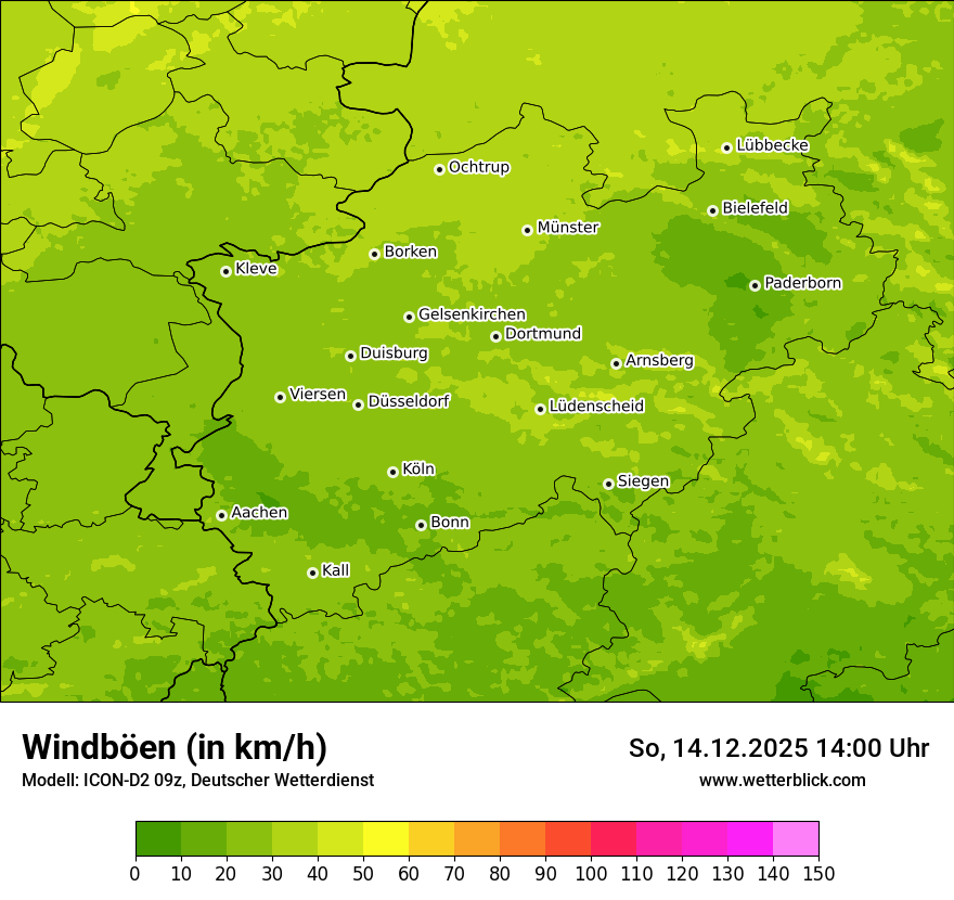 Modellkarten Windgeschwindigkeit