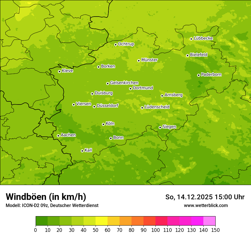 Modellkarten Windgeschwindigkeit