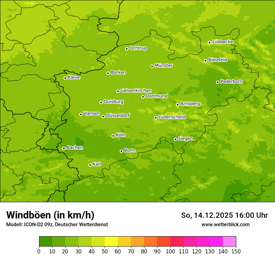 Modellkarten Windgeschwindigkeit