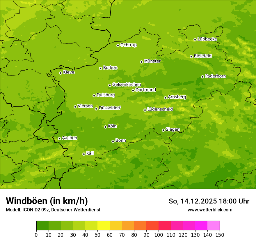 Modellkarten Windgeschwindigkeit