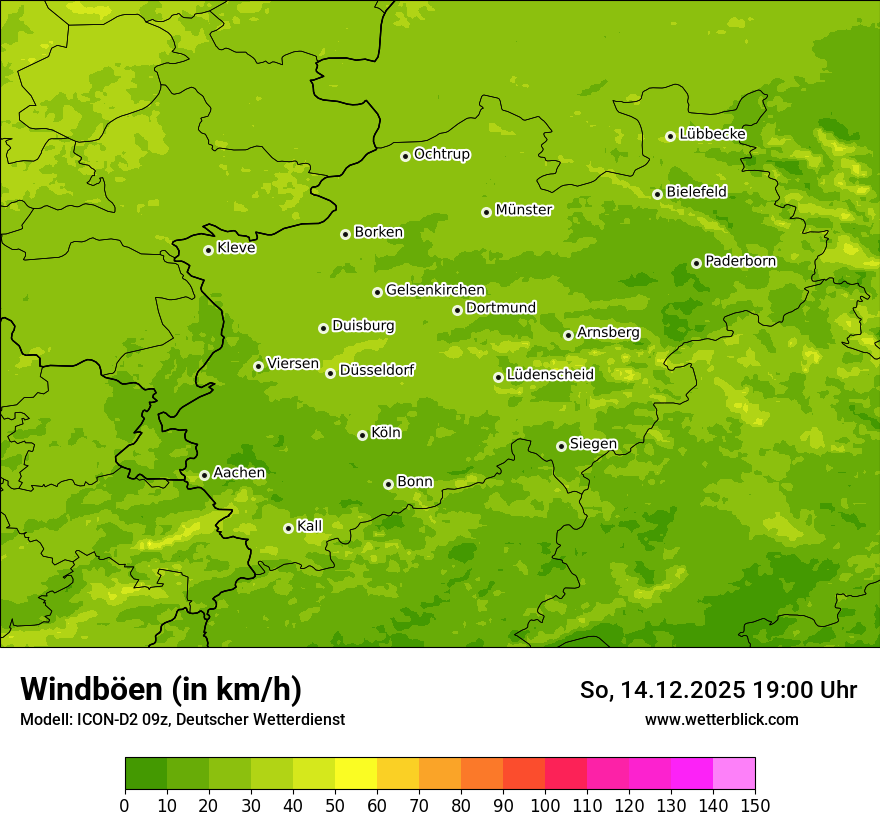 Modellkarten Windgeschwindigkeit