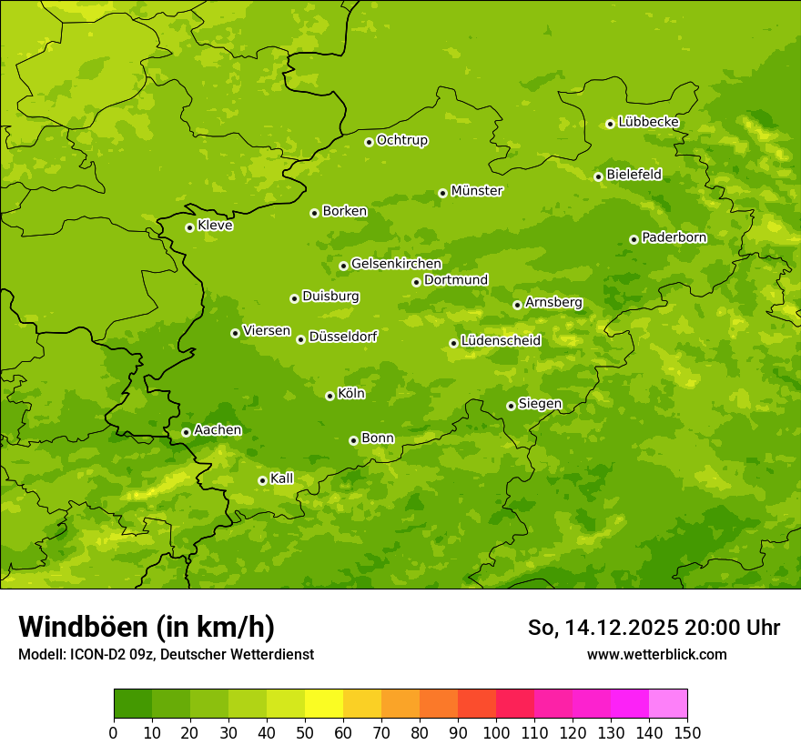 Modellkarten Windgeschwindigkeit