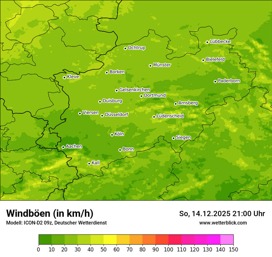 Modellkarten Windgeschwindigkeit