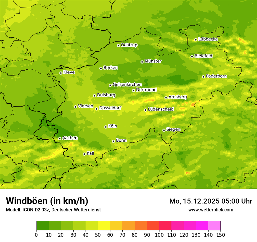 Modellkarten Windgeschwindigkeit