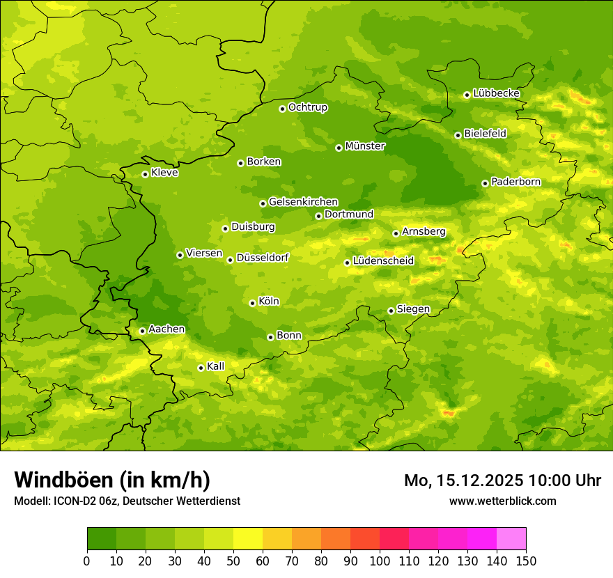 Modellkarten Windgeschwindigkeit