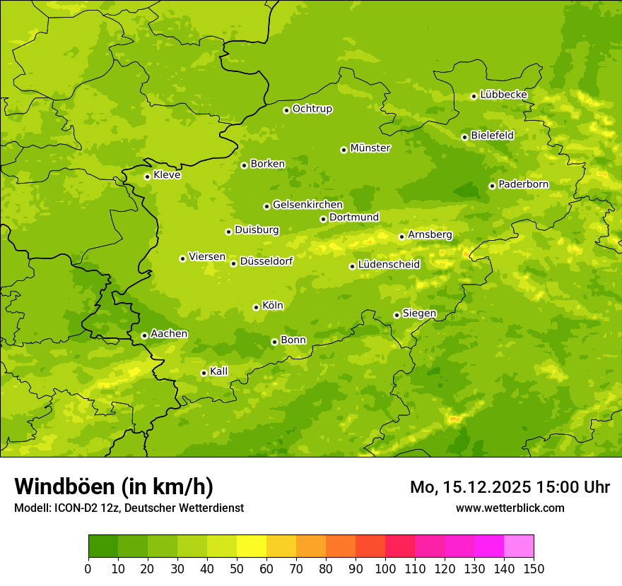 Modellkarten Windgeschwindigkeit