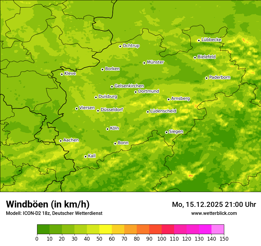 Modellkarten Windgeschwindigkeit