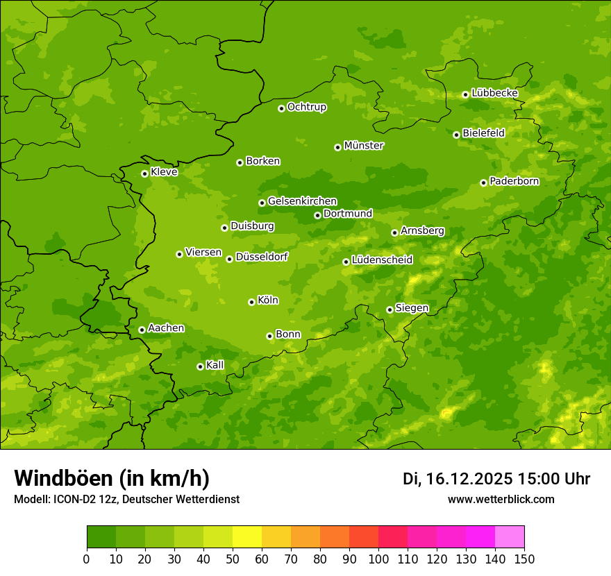 Modellkarten Windgeschwindigkeit