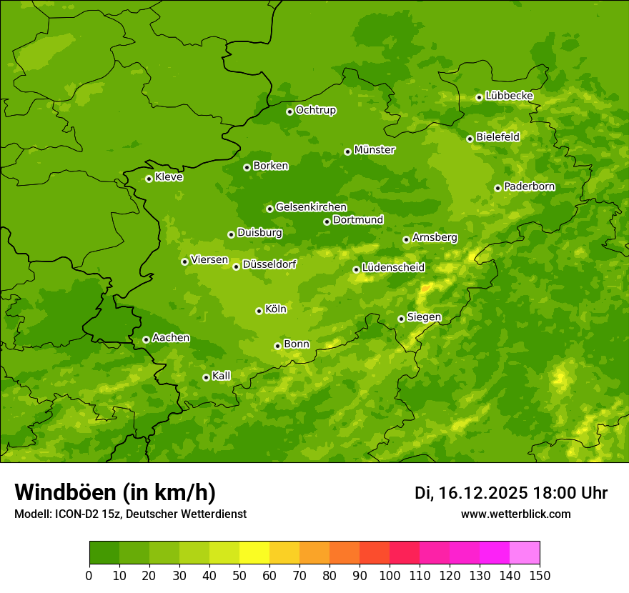 Modellkarten Windgeschwindigkeit