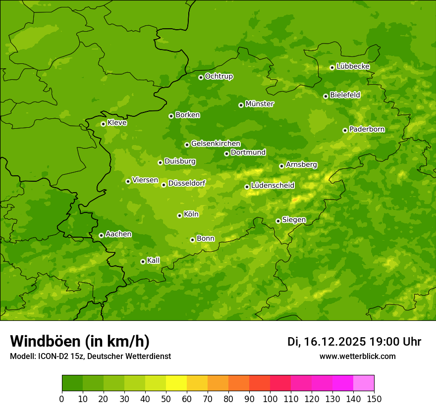 Modellkarten Windgeschwindigkeit