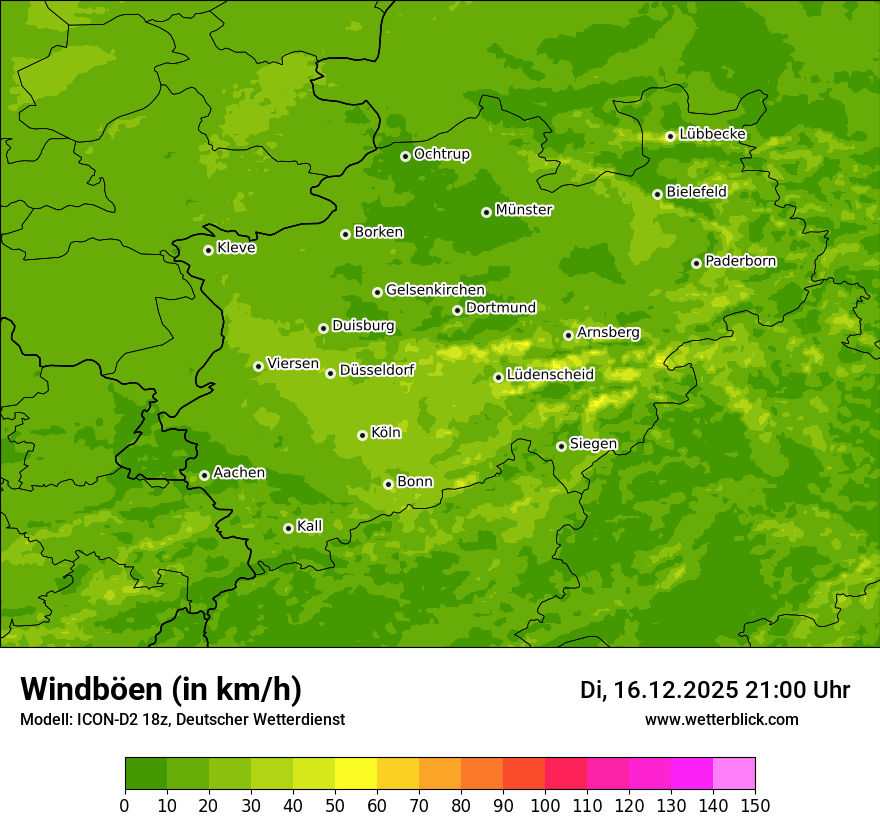 Modellkarten Windgeschwindigkeit