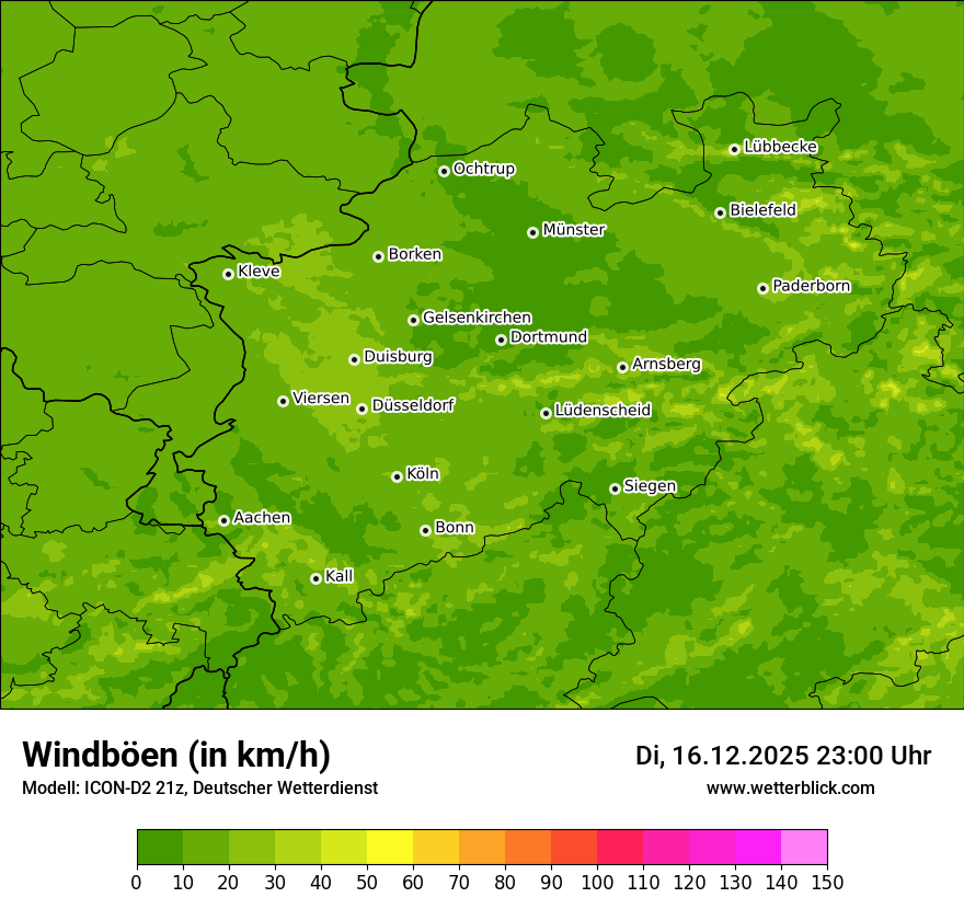 Modellkarten Windgeschwindigkeit