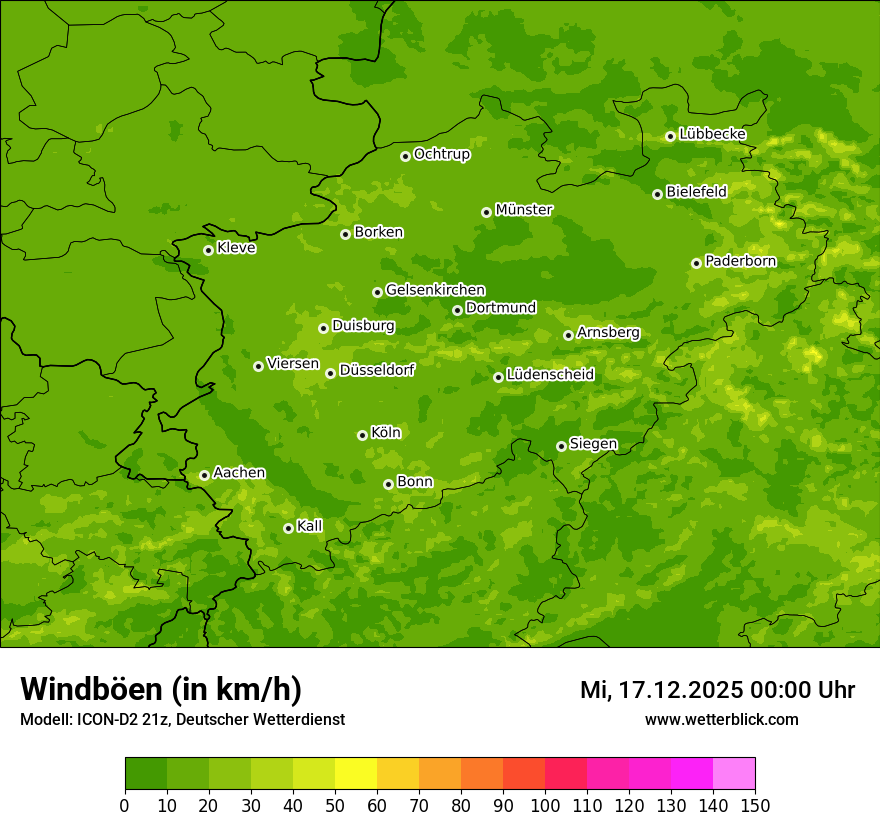 Modellkarten Windgeschwindigkeit
