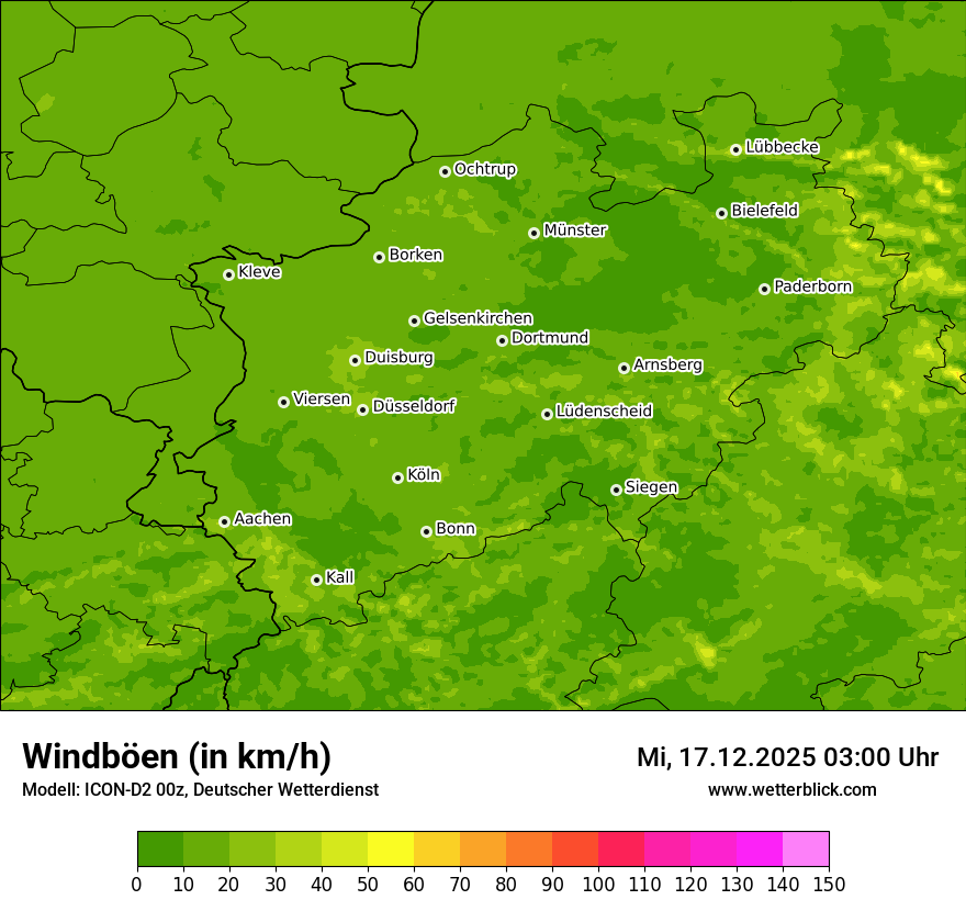 Modellkarten Windgeschwindigkeit
