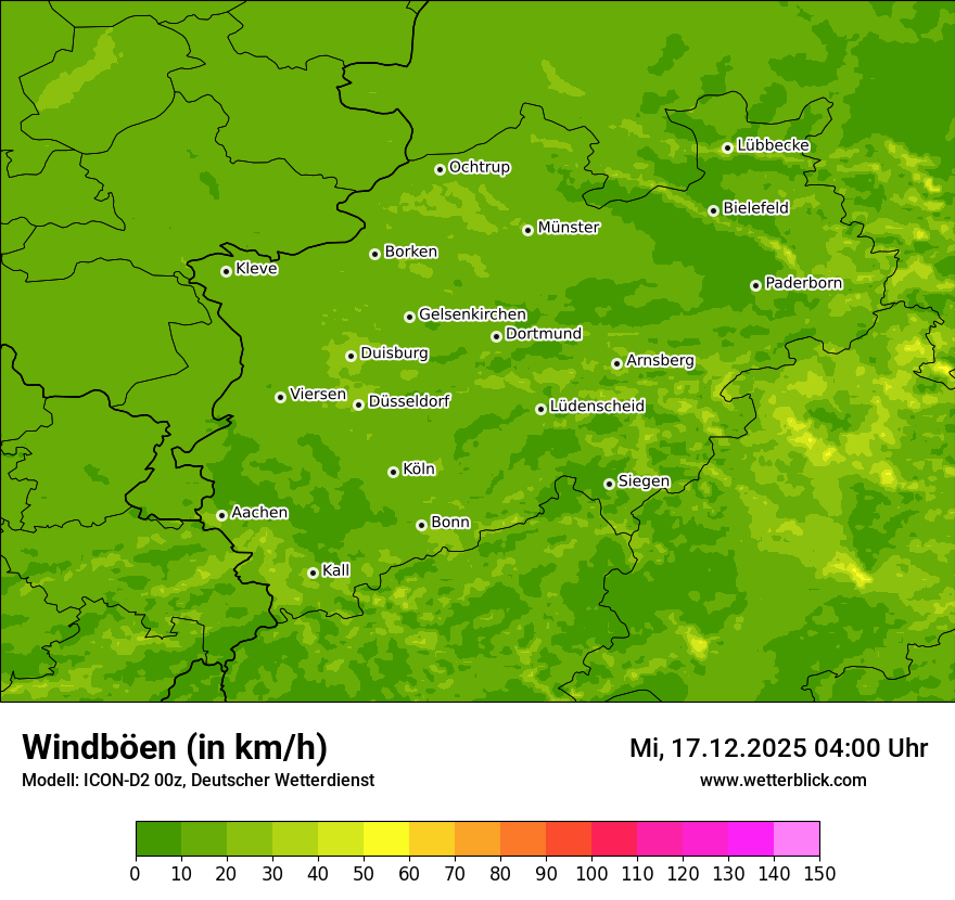 Modellkarten Windgeschwindigkeit