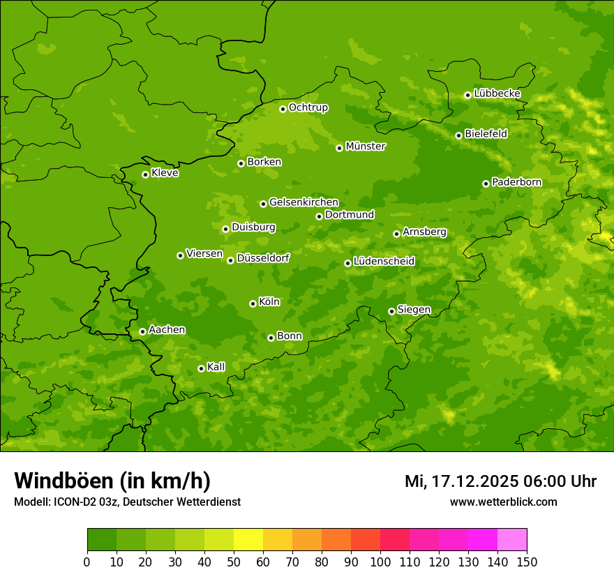 Modellkarten Windgeschwindigkeit