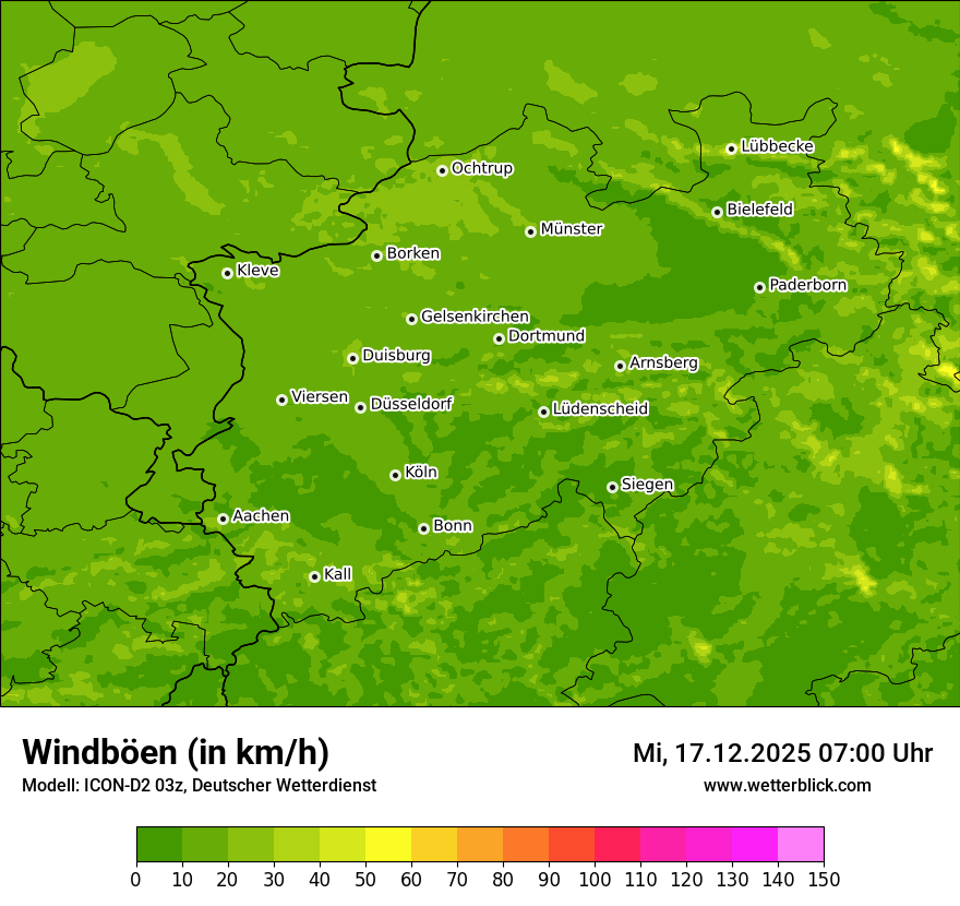 Modellkarten Windgeschwindigkeit