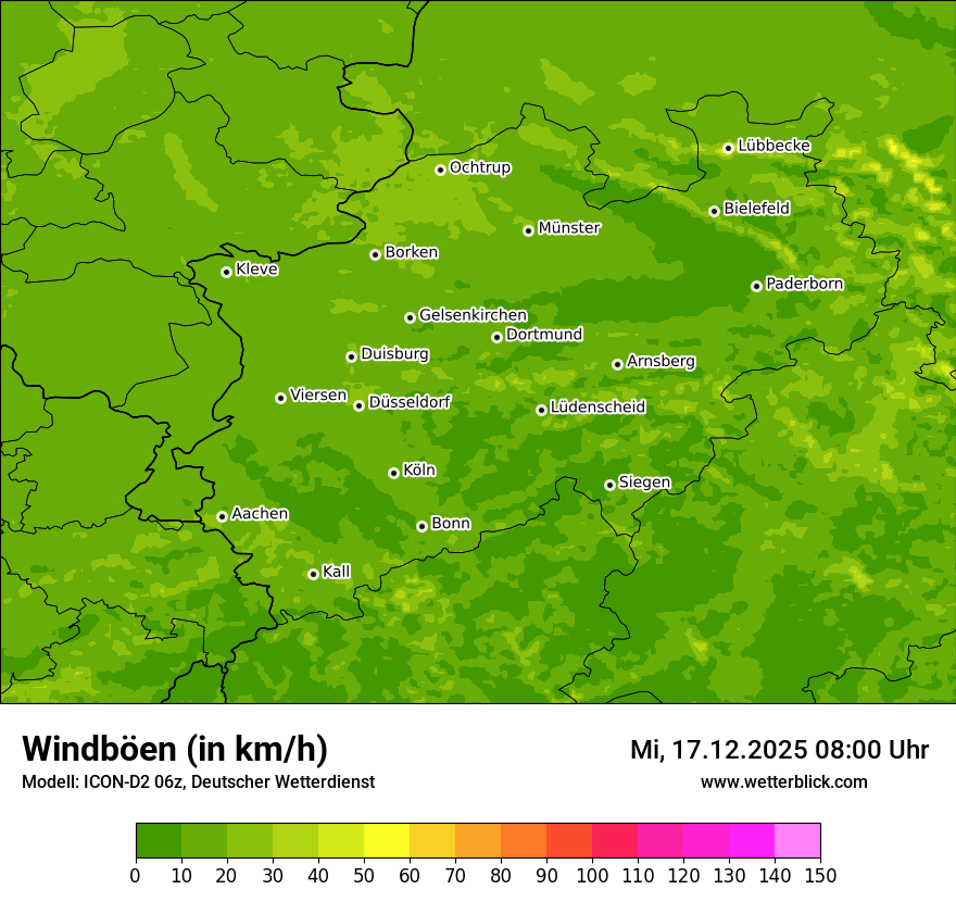 Modellkarten Windgeschwindigkeit