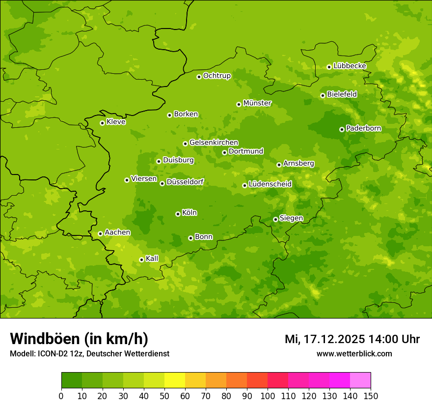 Modellkarten Windgeschwindigkeit